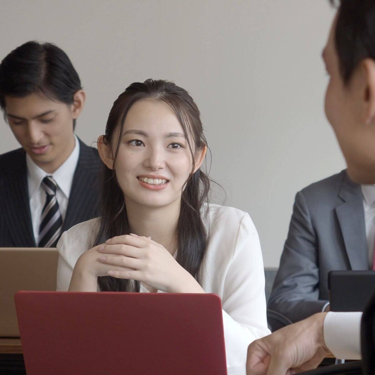 people discussing at office
