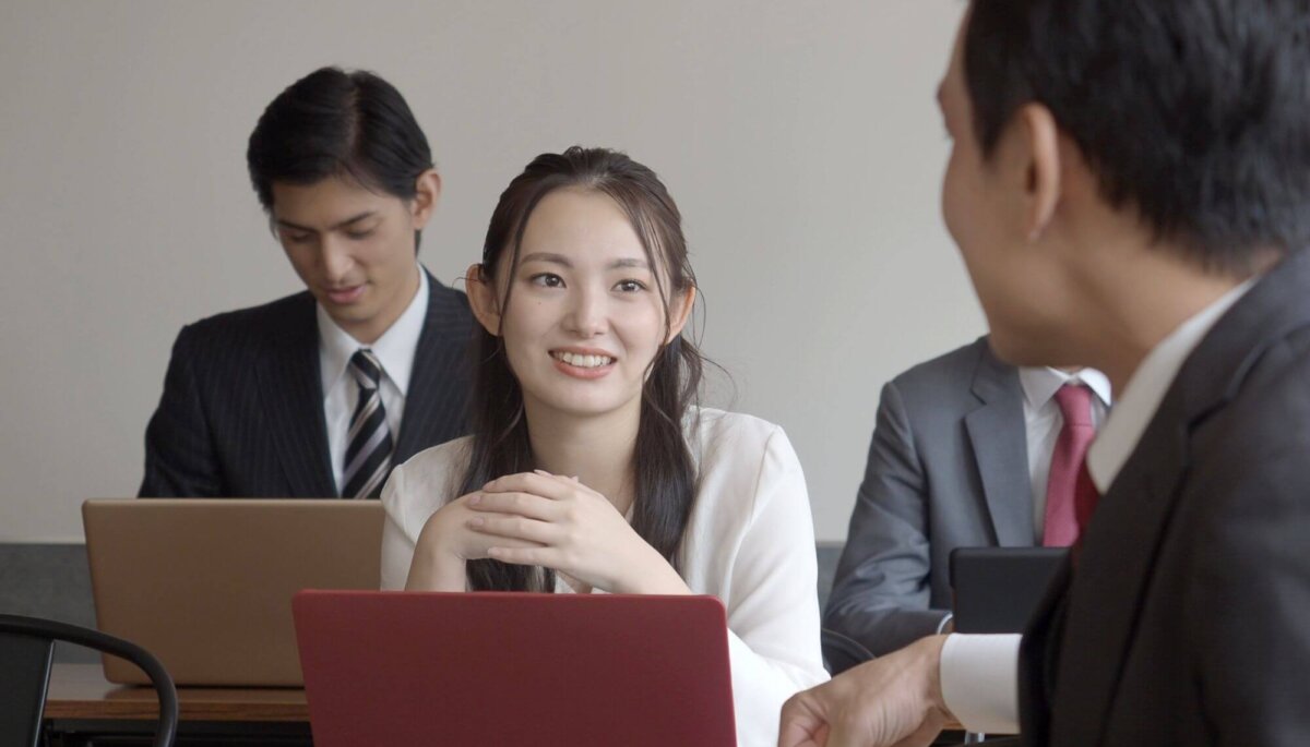 people discussing at office